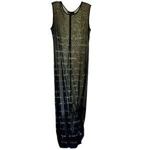 Flawless Silk Semi-Sheer Long Dress Hand-Painted